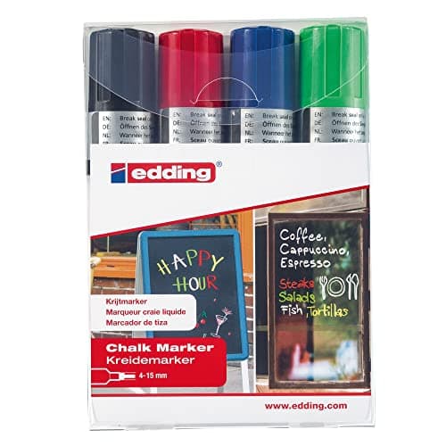 Image of Edding e-4090 4-4090-4999 Kreidemarker black, Rot, Blau, green 4 mm, 15mm