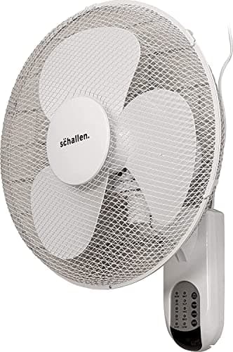 Image of Daewoo Branded 16" 40cm Oscillating Wall Mounted Air Cool Fan with 3 Speed Settings, Timer & Remote Control (White)