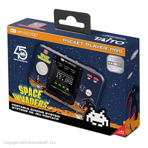 Image of My Arcade Space Invaders Pocket Player Pro Handheld Portable Gaming System, Black