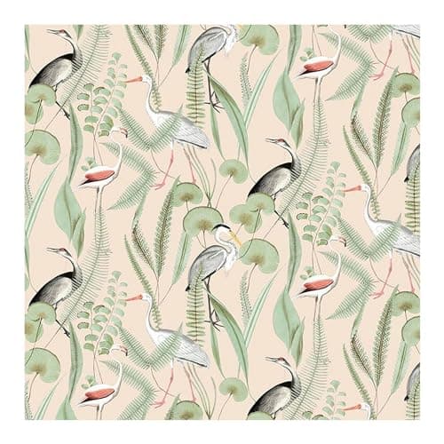 Image of Muriva Eden Kivu Birds Water Plants Wallpaper Pink M37403