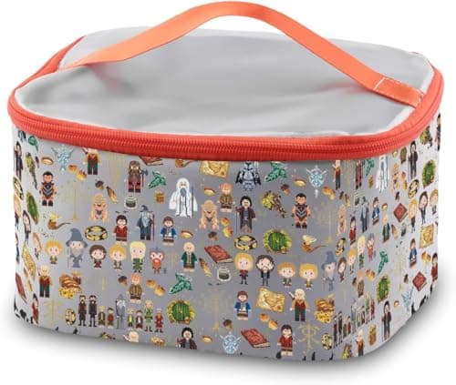 Image of PXTIDY Lord Movie Inspired Makeup Bag Rings Movie Characters Zipper Pouch Portable Cosmetic Bag Rings Movie Fans Gift