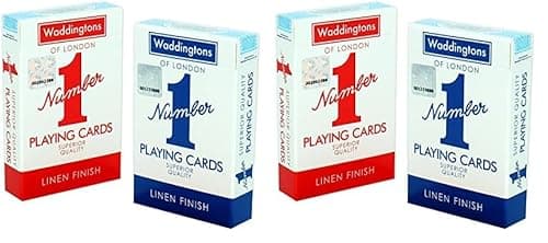 Image of Waddingtons Number 1 Playing Card Game, play with the classic Red and Blue Twin Pack, great travel companion, gift and toy for Boys, Girls and adults. (Pack of 2)