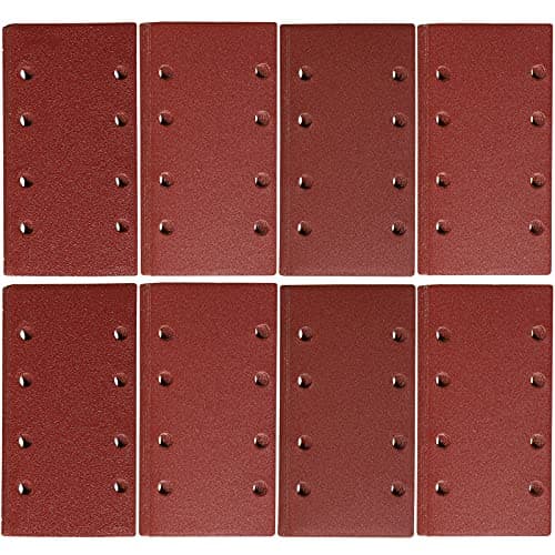 Image of STEBRUAM 48 Pieces Sanding Pads,93 x 185 mm Square Hook and Loop Sanding Sheets Assorted 40/60/ 80/120/ 180/240/ 320/400/ Grits Fit Rectangular Sander