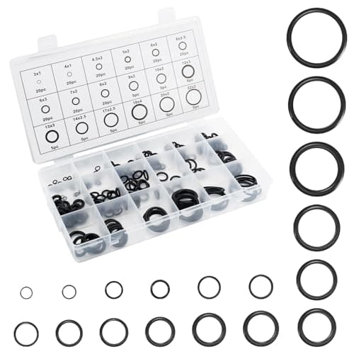 Image of 225Pcs Nitrile Rubber O Rings Kit,18 Size O-Ring Washer Gaskets Seal Assortment Set,Rubber Spacer Gasket Washers Seal,Rubber O-Rings Assortment Sealing Kit,Pressure Gasket O Rings Replacement
