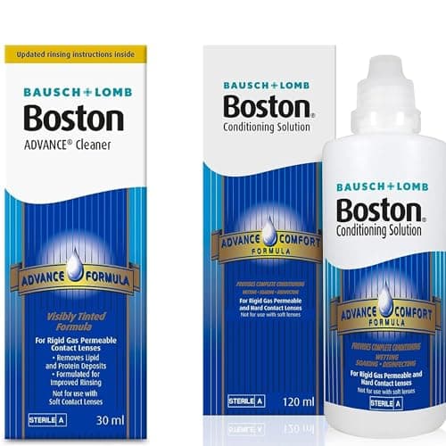 Image of Boston Advance Cleaner and Advance Conditioning Solution, Conditioner Contact Lens Solution for Rigid Gas Permeable and Hard Contact Lenses, 1 x 30 ml Cleaner, 1 x 120 ml