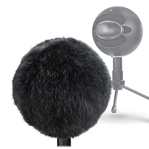 Image of YOUSHARES Furry Windscreen Muff - Customized Pop Filter for Microphone, Windshield Wind Cover for Improve Blue Snowball iCE Mic Audio Quality (Black)
