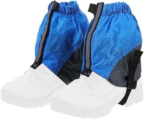 Image of Waterproof Hiking Gaiters with Reflective Strips, Snow Boots Covers for Men Women, Desert Sand Proof Leg Guards, Running Ankle Protectors, Night Hiking Gear, Mud(Blue) Useful