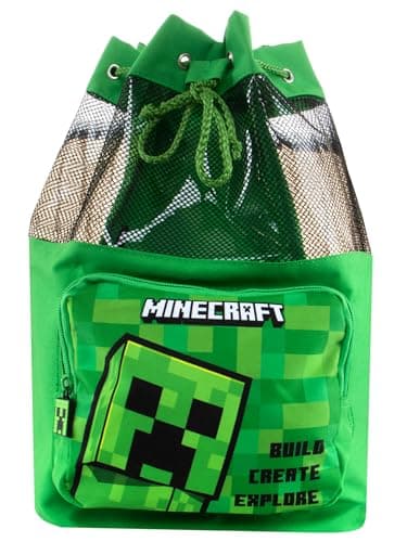 Image of Minecraft Swimming Bag | Creeper Boys Swim Bag | Children’s Swimming Bags | Boys Backpacks | One Size Green