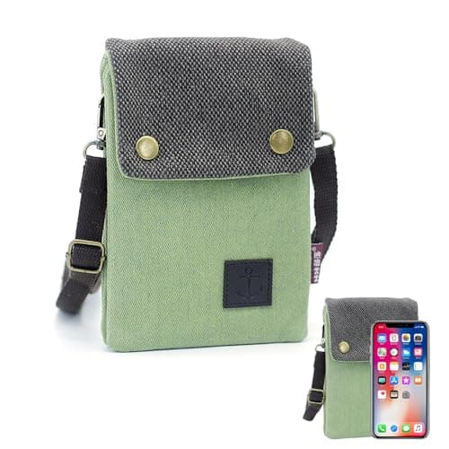 Image of dogmoon Phone Bags for Women Crossbody, Mini Cross Body Bag with Adjustable Shoulder Strap, Lightweight Small Canvas Crossbody Phone Bag(Light Green)