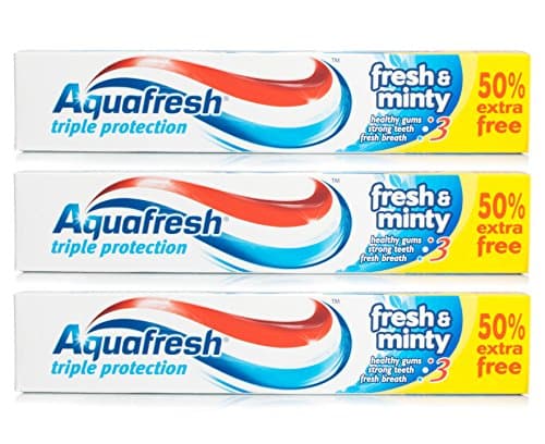 Image of 3x Aquafresh FRESH & MINTY Triple Protection Toothpaste 75ml