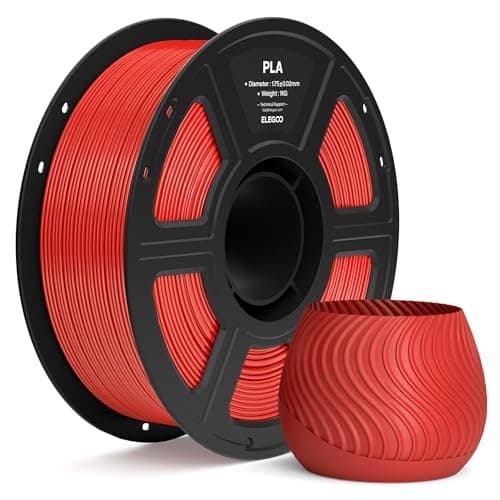 Image of ELEGOO PLA Filament 1.75mm True Red 1KG, 3D Printer Filament Dimensional Accuracy +/- 0.02mm, 1kg Spool(2.2lbs) Fit Most FDM 3D Printers