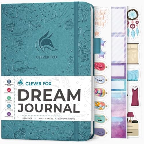 Image of Clever Fox Dream Journal – Guided Dream Diary for Women, Men & Kids – Hardcover Notebook to Track & Analyze Your Dreams & Sleep – Log Book for Dream Journaling – 60 Dreams Total, A5 Size - Aquamarine