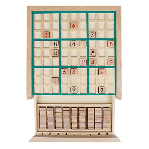 Image of Andux Zone Sudoku Puzzle Board Game with Drawer Wooden Number SD-02 (Green)