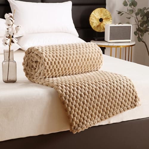 Image of Fleece Blanket for Bed - Soft Cosy Fluffy Throw Blankets, Sherpa Fleece Throw Blanket，Soft Warm Sofa Throws Reversible Throws For Bed Sofa Couch - 70x100 cm