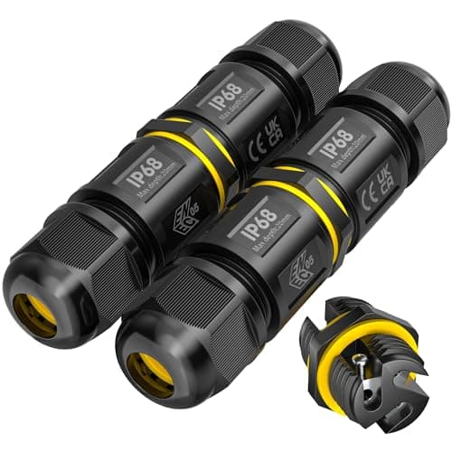 Image of SOMELINE IP68 Waterproof Junction Box Outdoor Cable Connector, 2-Way Wire Connector Electrical Junction Box, Extension Electrical Cable Protector for Cable Diameter Ø5mm-9mm (2 Pack)