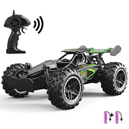 Image of SZJJX Remote Control Cars – 2.4GHz High-Speed RC Car for Kids, 15KM/H+ 2WD Off-Road Car with 2 Rechargeable Batteries, Electric Remote Control Truck Toy for Boys & Girls Gifts (Green)