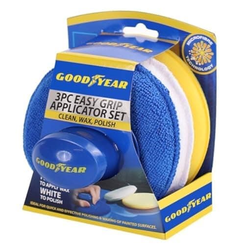 Image of Goodyear 3pc Applicator Set Specially Designed Microfiber Pad For Cleaning Your Vehicle|Ideal For Polishing And Waxing Of Painted Surfaces|Thick Microfiber Evenly Distributes Pressure For Application