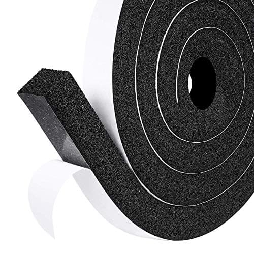 Image of fowong Foam Seal Tape, 25mm(Width) X 25mm(Thick), Open Cell and Low Density Door Insulation Strip High Resilience Air Conditioner Flame Resistance (2 Rolls with Total 4M Long)