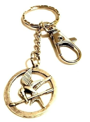 Image of Tibetan Silver The Hunger Games Inspired Katniss Everdeen's Small Mockingjay Bird Keyring Free Organza Gift Bag & Postage