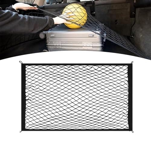 Image of Car Boot Cargo Net for Lexus NX/NX 200/NX 200t/NX 300t/NX 300h/NX 450h+, Trunk Organiser Elastic Mesh Luggage Carrier Adjustable Elastic Nylon String Net Mesh,B Single layer 100 * 60cm