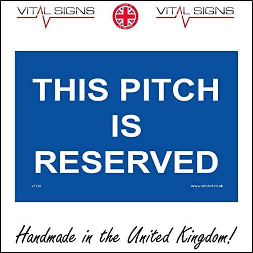 Image of This Pitch is Reserved Sign 600mm x 400mm .Sticker/SAV - White Background