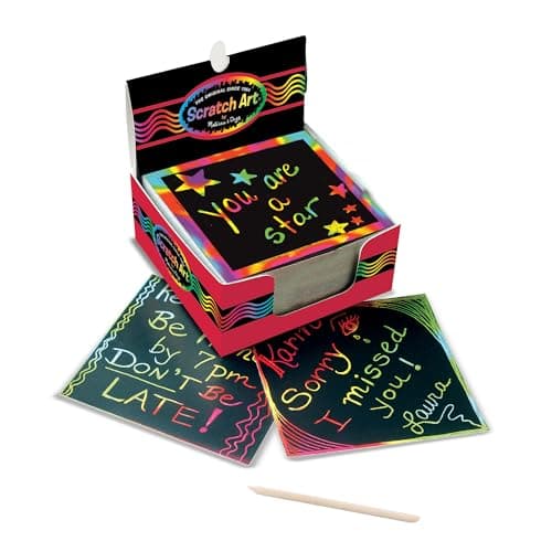 Image of Melissa & Doug Rainbow Mini Scratch Art Notes Box of 125