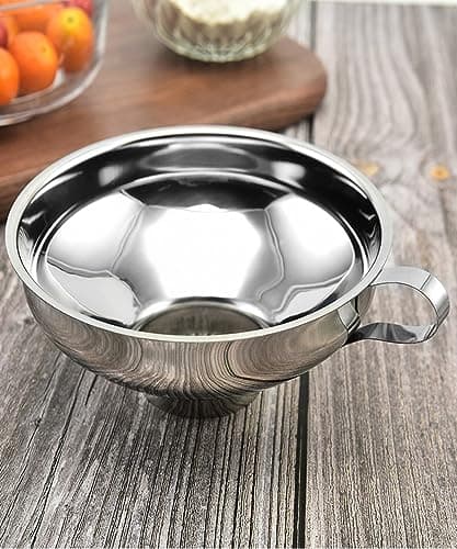Image of UDQYQ Stainless Steel Jam Funnel for Kitchen - Wide Mouth Canning Funnel