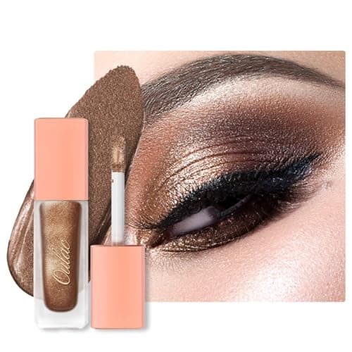 Image of Oulac Liquid Metallic Eyeshadow – Mineral Gold Eyeshadow & Eyeliner, Blendable Eye Make-up, Crease Resistant, Vegan, 6.8g, Tempering (16)