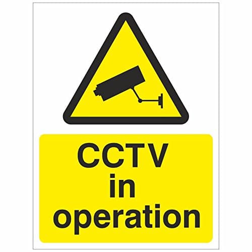Image of Pack of 2 x CCTV in Operation Signs 150mm x 200mm - Rigid Plastic With Self Adhesive Backing (WAG.07W-RPSA)