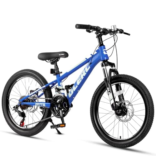 Image of Glerc Skyline Kids Mountain Bike for Boys Girls, 20 Inch Bike for 6 7 8 9 10 11 12 Years Teenagers, 21 Speed Bike with Front Suspension & Disc Brakes & Sturdy Frame,navy blue