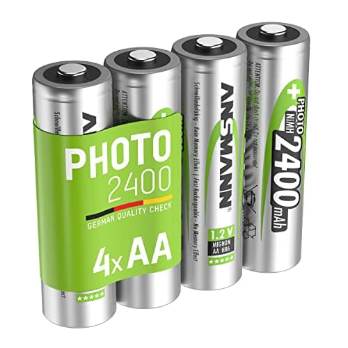 Image of Ansmann AA PHOTO Batteries [Pack of 4] Long Lasting Low Self Discharge Rechargeable AA Type 2400 mAh NiMH MaxE Pro Battery For Digital Cameras, Photography Equipment