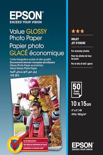 Image of Epson Value | Glossy Photo Paper 10x15cm (6x4 inch) | 50 Sheet | 183gsm - C13S400038