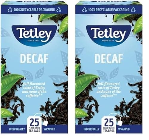 Image of Tetley Decaffeinated Tea Bags Drawstring in Envelope - Pack of 50 Tea Bags