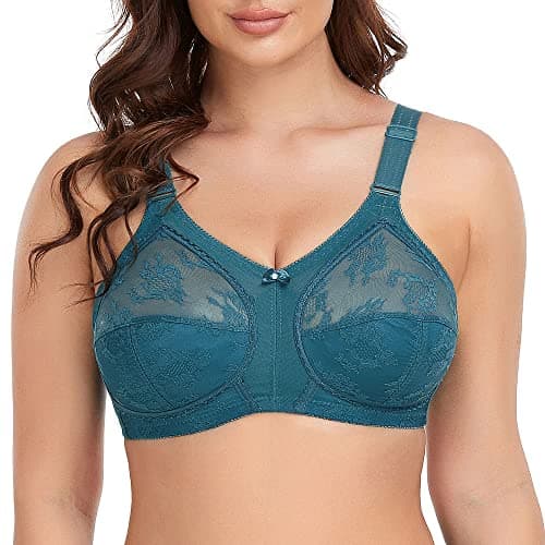 Image of Ayigedu Ladies Plus Size Bra Minimiser Full Coverage Firm Hold Non Padded No Wired 38-C Green