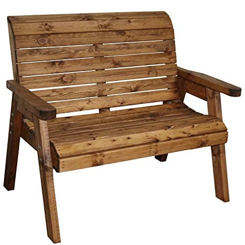 Image of Garden Furniture 2 Seater High Back Bench Wooden Wood Supplied Flat Packed