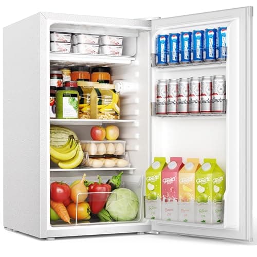 Image of EUHOMY 93L Under Counter Fridge, Small Fridge Freezer with 7-Stage Thermostat, 38dB Ultra-Quiet Undercounter Mini Fridge, 82L Refrigerators & 8L Freezer for Dorm/Office/Bedroom, White [Energy Class E]