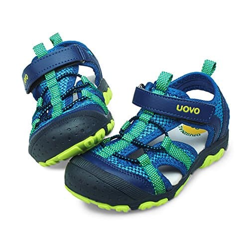 Image of UOVO Boys Sandals Kids Trekking Hiking Sandals Closed Toe Athletic Suer Shoes for Beach, Blue, 13 UK Child