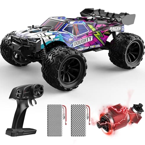 Image of DEERC RC Car 1:16 4WD High Speed 40KM/H, Dual Motor & Dual Differential, 2 Batteries for 50 Min, 2.4GHz All Terrain Off-Road Monster Truck with Shock Absorbers, Remote Control Car for Kids & Adults
