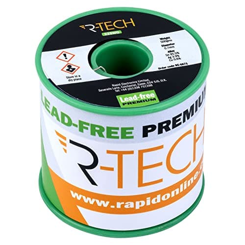 Image of R-TECH 856871 Premium Lead-Free Solder Wire 22SWG 0.7mm 0.5kg Reel
