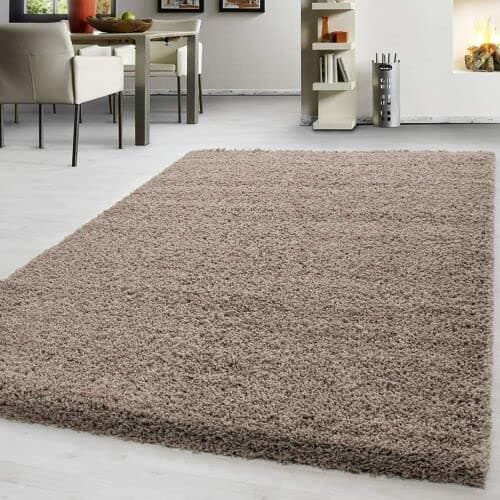 Image of Prime Plus EXTRA THICK HEAVY 5CM PILE SOFT SHAGGY RUGS MODERN AREA RUGS BEDROOM HALL RUGS (Light Beige, 120 x 170cm)