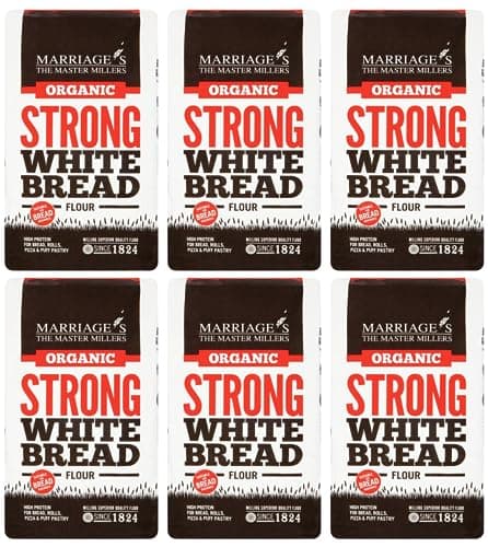 Image of W & H Marriage & Son Organic Strong White Bread Flour 1kg (Pack of 6)