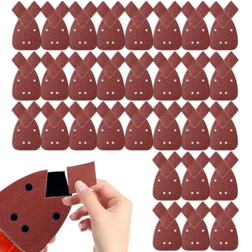 Image of 30 Pcs For Black and Decker Mouse Sander Pads, 80 Grits Multi Tool Sanding Pad, Mouse Sanding Pads For Black and Decker Sandpaper Sheet for Electric Sander