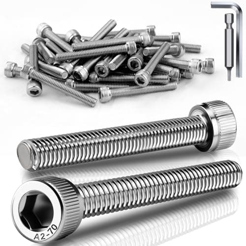 Image of TXXATX 60 Pcs M4x30 mm Hex Socket Head Cap Screws Bolts 304 Stainless Steel Cylinder Socket Bolts DIN 912 /ISO 4762 Fully Threaded Machine Screws for DIY Home Bicycle Furniture Repair