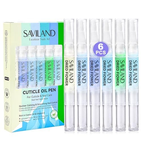 Image of SAVILAND Cuticle Oil Pen for Nails: 6Pcs Vitamin E Nail Oil Cuticle Plant Extracts Nail Growth Oil For Cuticle Nail Care Soothing Calming Repairing Dryness Hangnail Redness at Home On the Go
