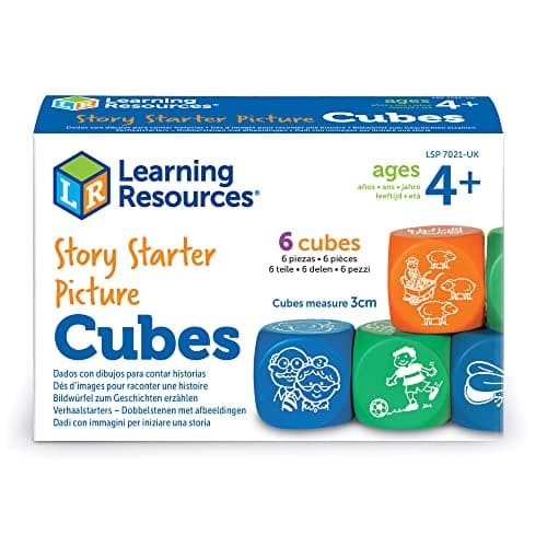 Image of Learning Resources Story Starter Picture Cubes, Story Dice Cubes Toys, Educational Toys, Vocabulary Games for Kids, Teaches Communication, Suitable for Group Activities, Ages 4+