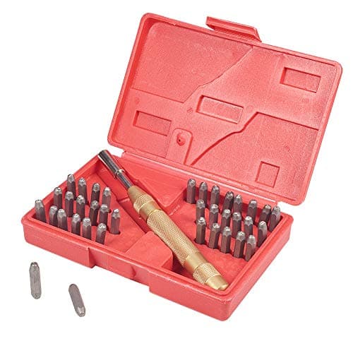 Image of PH PandaHall 37pcs Metal Stamping Kit Number Letter Metal Stamps 0.16 inch(4mm) Metal Stamping 0 to Z Number Punch A to Z Letter Punch for Jewelry Leather Wood Steel Key Metal Plastic Imprinting