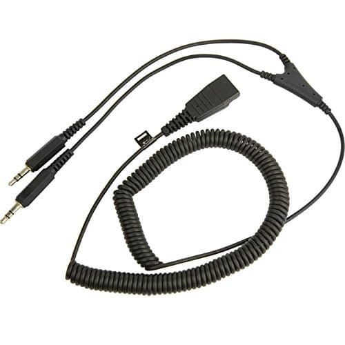 Image of Jabra Sound Card Cable QD to 2x 3.5 mm Jack Spiral Cable 2.0 m
