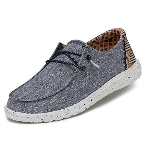 Image of HEYDUDE Wendy Chambray Woven - Womens Shoes - Blue - Size UK 11