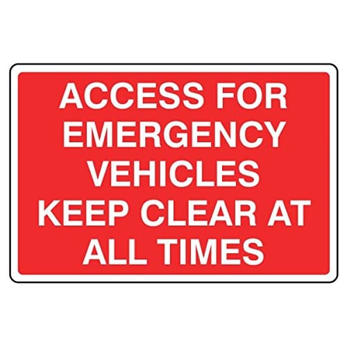 Image of LI-Safety 600x450mm Access For Emergency Vehicles Sign - Rigid Plastic 09416R