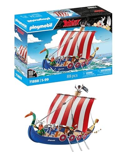 Image of Playmobil | Asterix | Pirate Ship | Asterix Playset | Pirate Ship Toy | Asterix and Obelix | Adventure Toy for Kids Ages 5 and Up | 71888